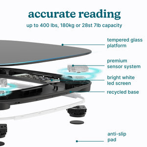 Black | accurate reading up to 400 lbs, 180kg or 28st 7lb capacity