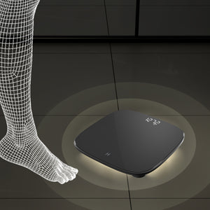 Black | ambient glow, ADVANCED MOTION SENSING ILLUMINATES FROM THE PERIMETER AS YOU APPROACH