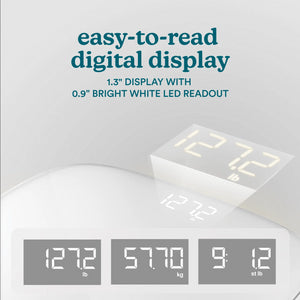 White | easy-to-read digital display
1.3