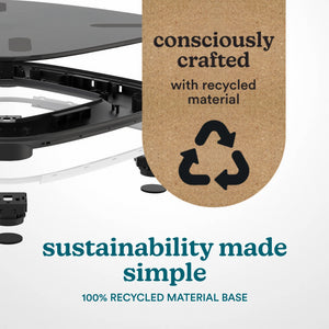 Black | sustainability made simple
100% RECYCLED MATERIAL BASE