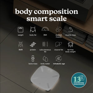 White | body composition smart scale