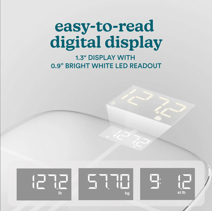 White | easy-to-read digital display
1.3" DISPLAY WITH
0.9" BRIGHT WHITE LED READOUT