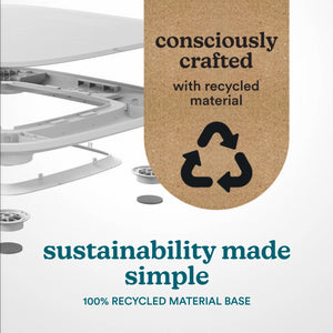 White | sustainability made simple
100% RECYCLED MATERIAL BASE