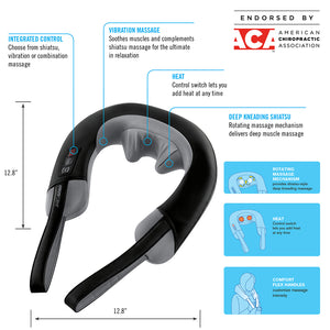 Shiatsu and Vibration Neck Massager with Heat A Plus Content