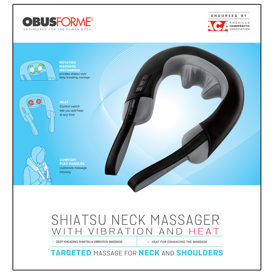 Shiatsu and Vibration Neck Massager with Heat Box
