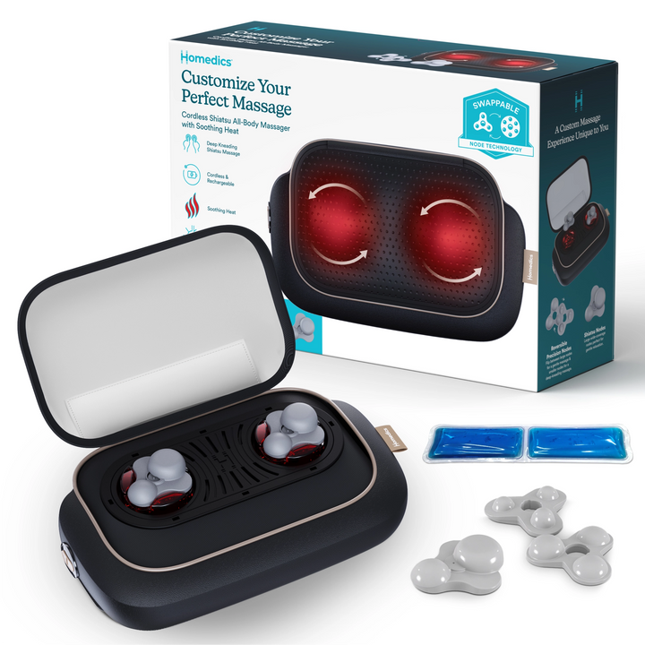 ModMassage All-Body Massage Pillow with Interchangeable Attachments and Hot/Cold Gel Pack