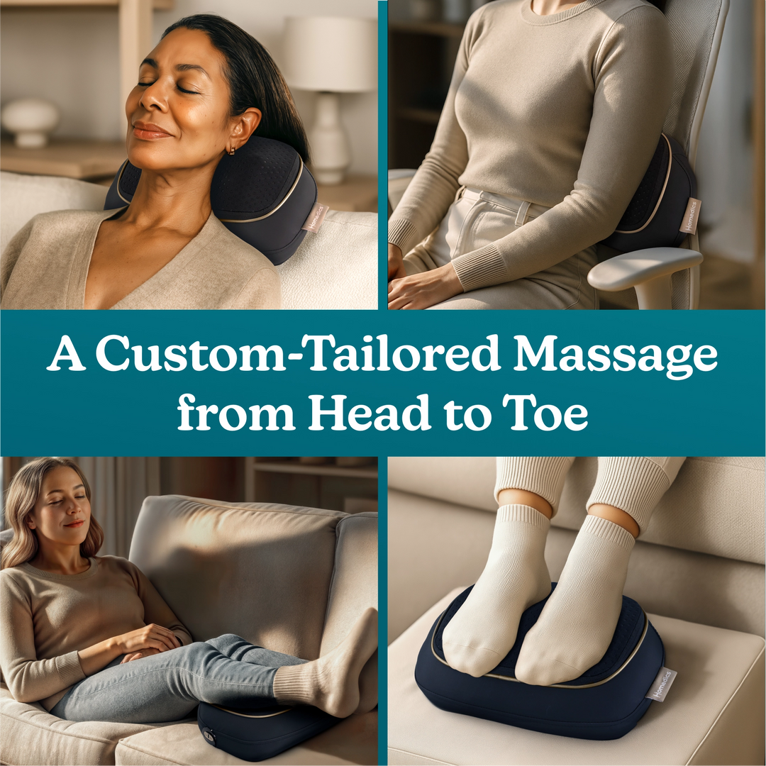 ModMassage All-Body Massage Pillow with Interchangeable Attachments and Hot/Cold Gel Pack
