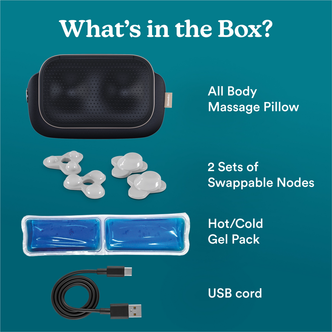 ModMassage All-Body Massage Pillow with Interchangeable Attachments and Hot/Cold Gel Pack