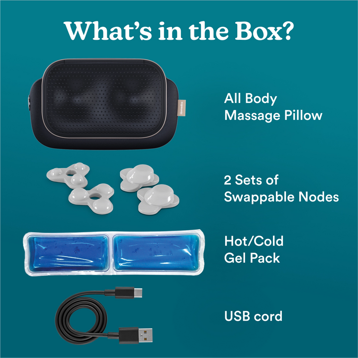 ModMassage All-Body Massage Pillow with Interchangeable Attachments and Hot/Cold Gel Pack