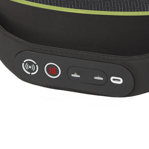 Close-up of the touch control buttons on the Homedics High-Intensity Muscle Massager with Heat