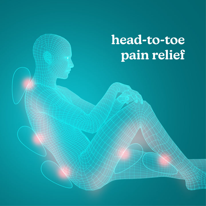 Image demonstrating the full-body relief feature of the HoMedics Contoured Gel Massage Pillow.
