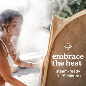 image shows SaunaZen Portable Steam Sauna steam ready in 10-15 mins