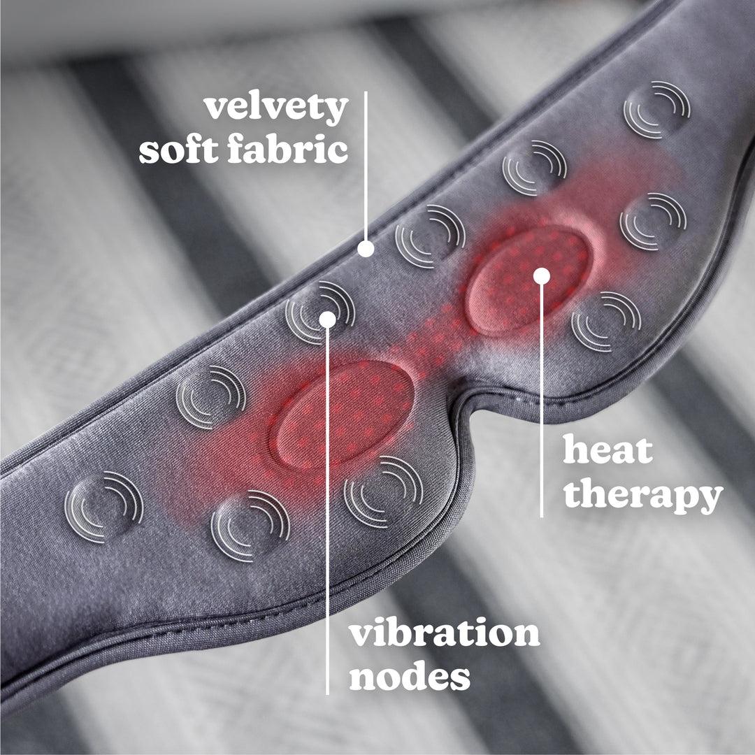 Image shows Homedics® Eye Massager with Heat have velvety soft fabric,vibration nodes,heat therapy