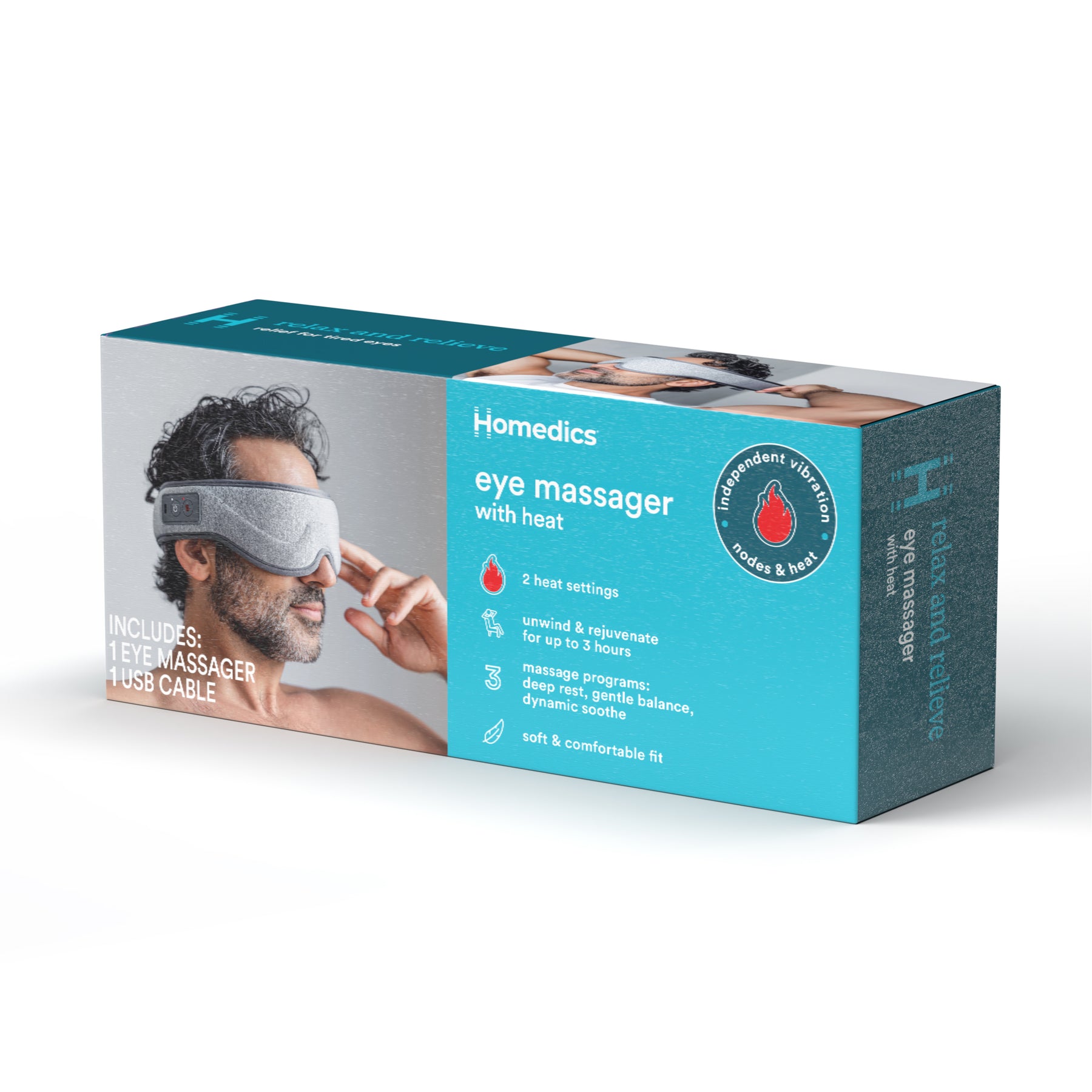 Homedics Eye Massager with Heat, Gray Homedics Eye Massager with Heat, Gray