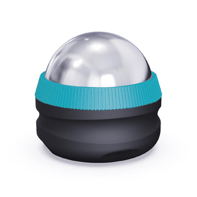 Homedics® IcyGlide™ Massage Roller Ball is used to provide cooling relief to biceps