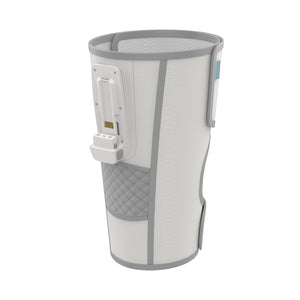 Close View of controller compartment and controller of Homedics® Modulair compression knee wrap.