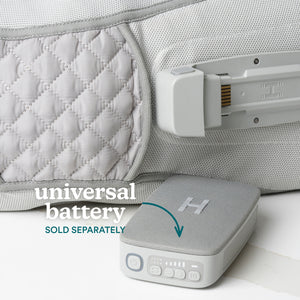 Close View of controller compartment and controller of Homedics® Modulair compression knee wrap.