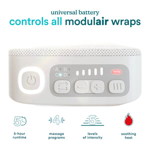 Close view of Control options on Homedics® Modulair compression system universal controller.