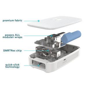 Close view defining the Quality and Technology of Homedics® Modulair compression system universal controller.