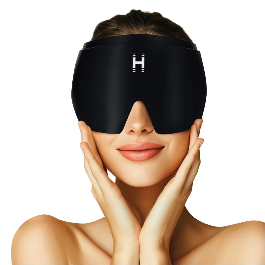 Homedics Hot and Cold Relief Gel Head Sleeve is recommended for pain and tension around the eyes and head