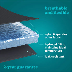 Homedics Hot and Cold Relief Gel Knee Sleeve has breathable and flexible fabric. Comes with 2-year guarantee