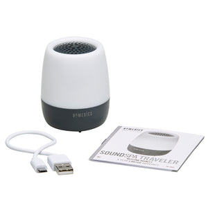 Homedics SoundSpa Traveler White Noise Sound Machine with USB cable and manual