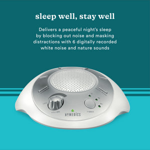 sleep well, stay well-Delivers a peaceful night's sleep by blocking out noise and masking distractions with 6 digitally recorded white noise and nature sounds
