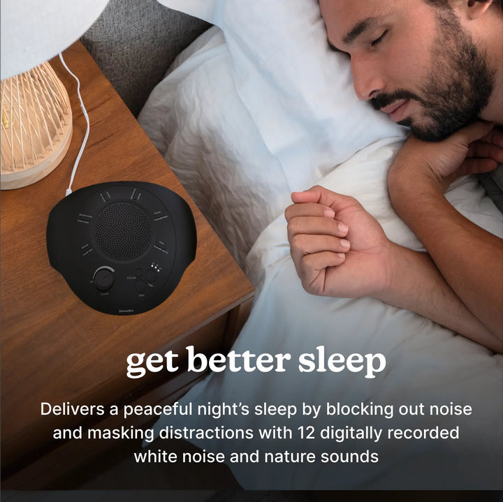 Night | Homedics Portable Sound Machine with Light blocks out noise and masks distractions with 12 digitally recorded white noise and nature sound