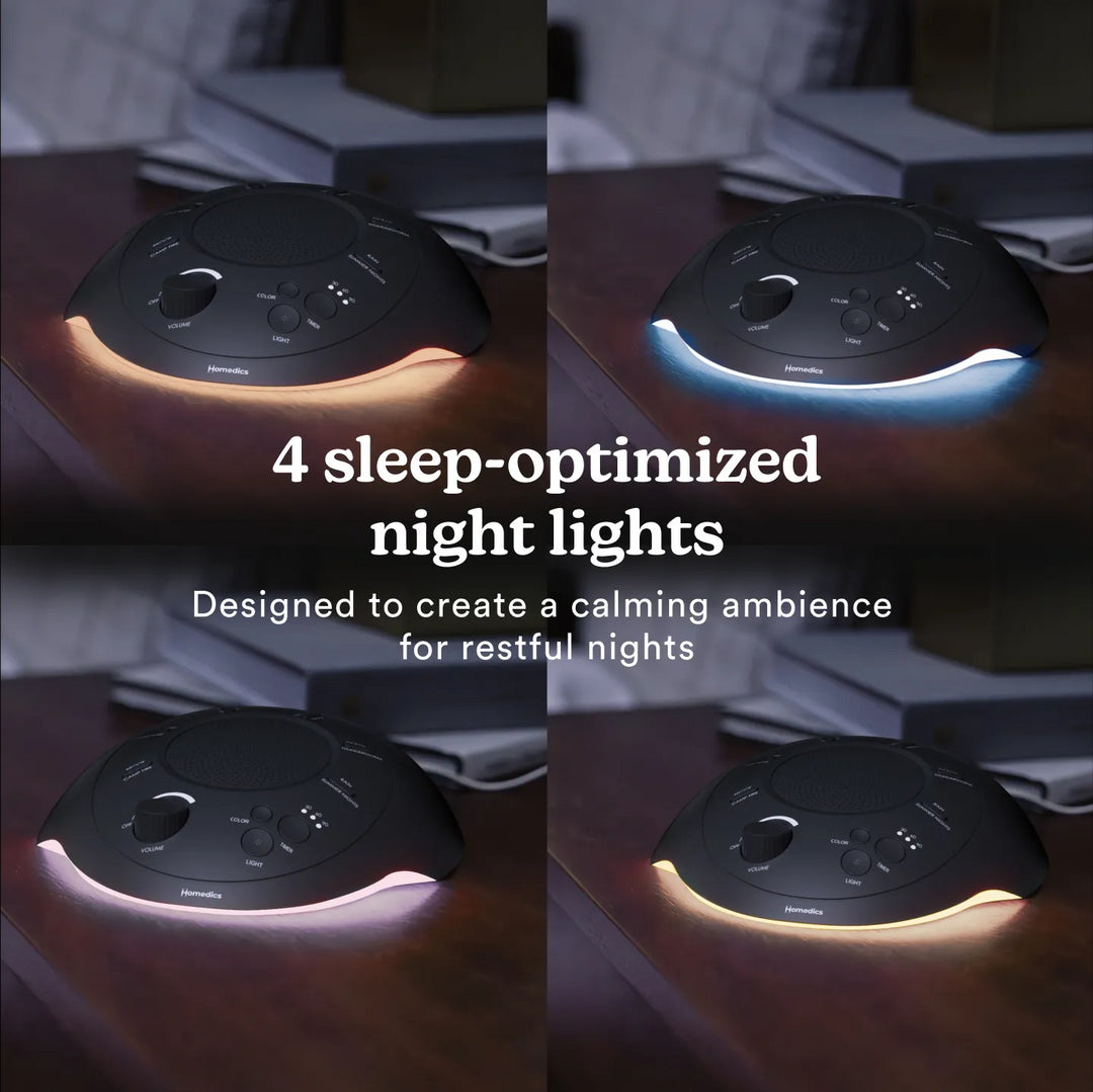 Night | Homedics Portable Sound Machine with Light has 4 sleep-optimized night lights