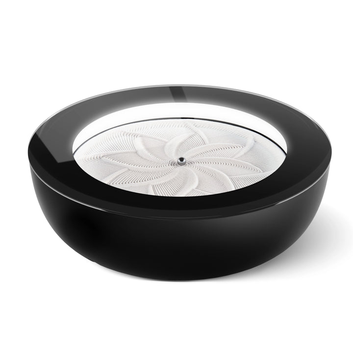 Black | Angled view of the 21" Homedics drift sandscape sand table in black