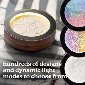 Black/Walnut | Smart LEDs with RGBIC for immerisive light modes, millions of color options, breathing, and in-app soundscapes