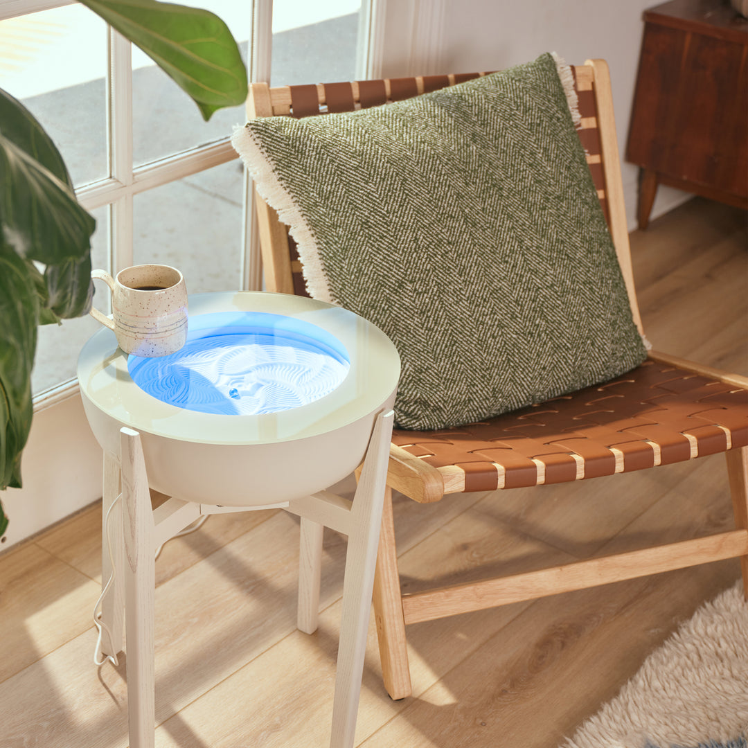 White Wash | drift 16" wood stand fits well in any space