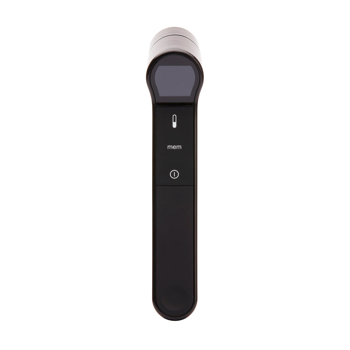 Black | Front view of the black Homedics Infrared Ear and Forehead Thermometer in black