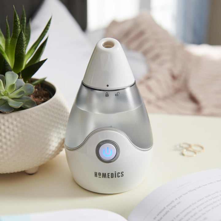Homedics Personal / Portable Ultrasonic Cool Mist Humidifier on table