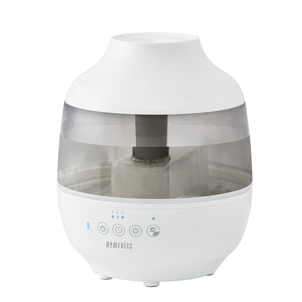 Angled view of the Homedics TotalComfort Ultrasonic Medium Room Humidifier