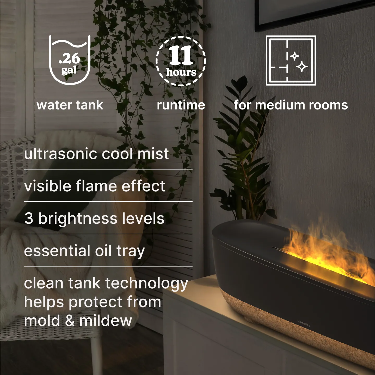 Homedics® Medium Ultrasonic Humidifier