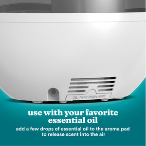 Homedics® Ultrasonic Humidifier CMTF32 has an oil tray to use with essential oil