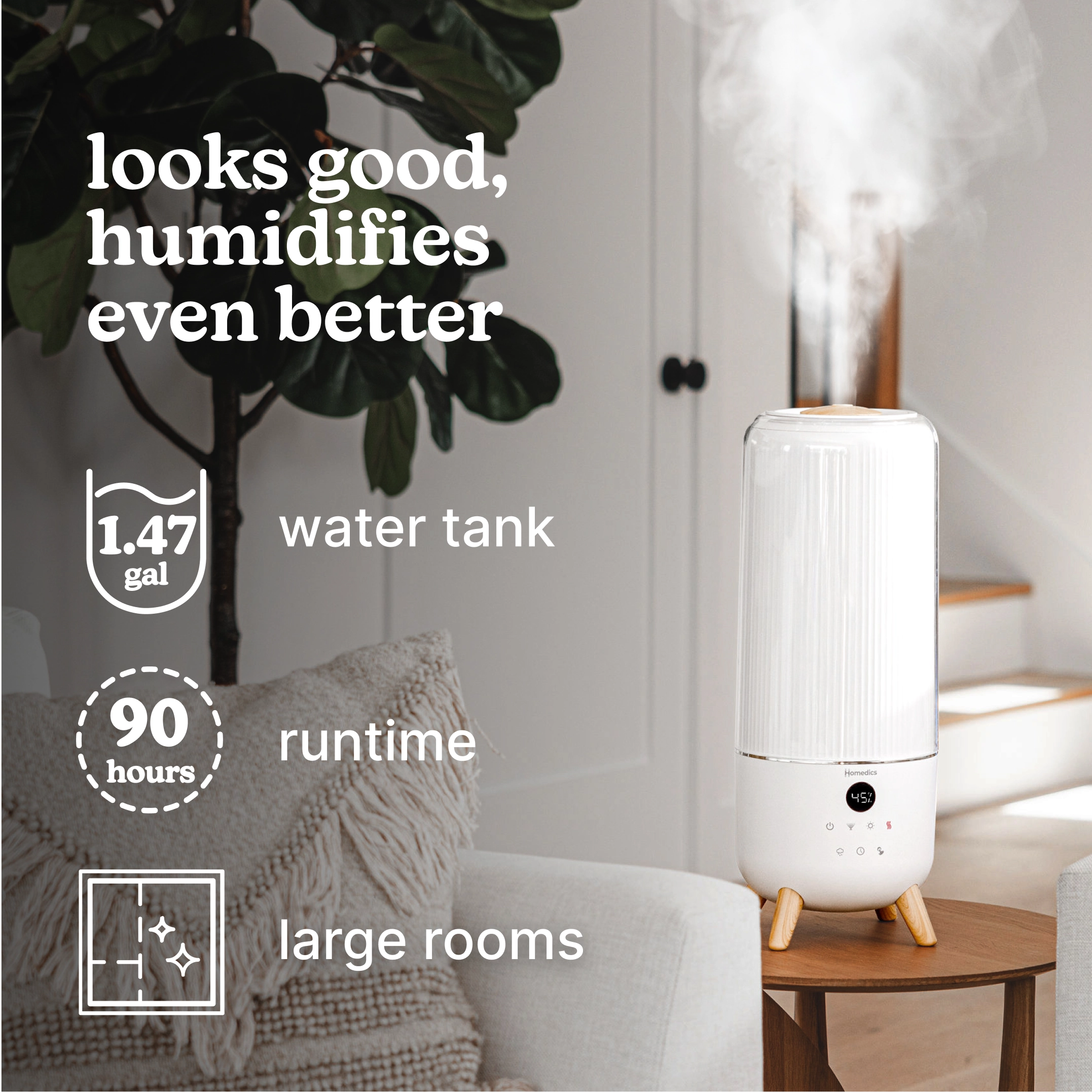TotalComfort Deluxe Large Room Ultrasonic Humidifier - Homedics