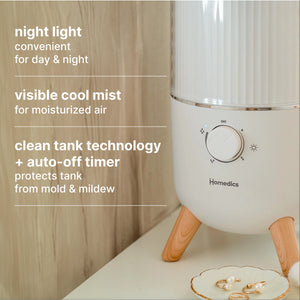 Image showing features of the Homedics® Ultrasonic Humidifier