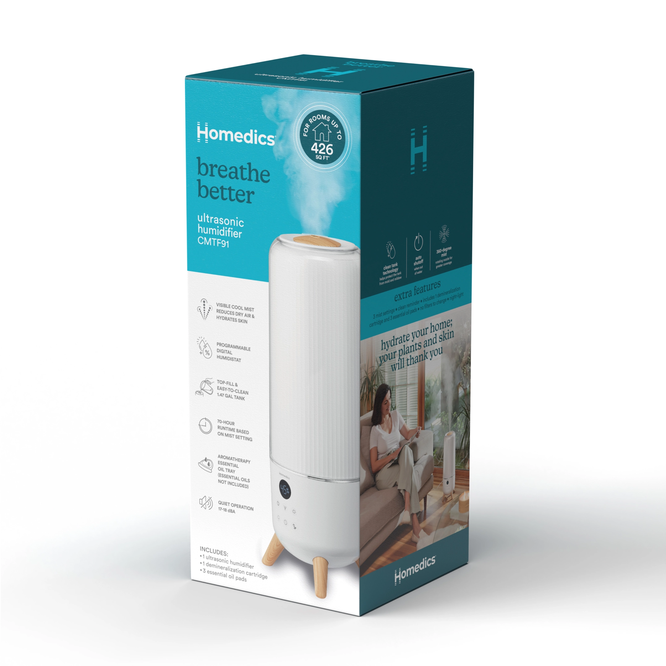 TotalComfort Deluxe Large Room Ultrasonic Humidifier - Homedics