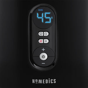 Close-up view of the controller for the Homedics TotalComfort Deluxe Ultrasonic Humidifier