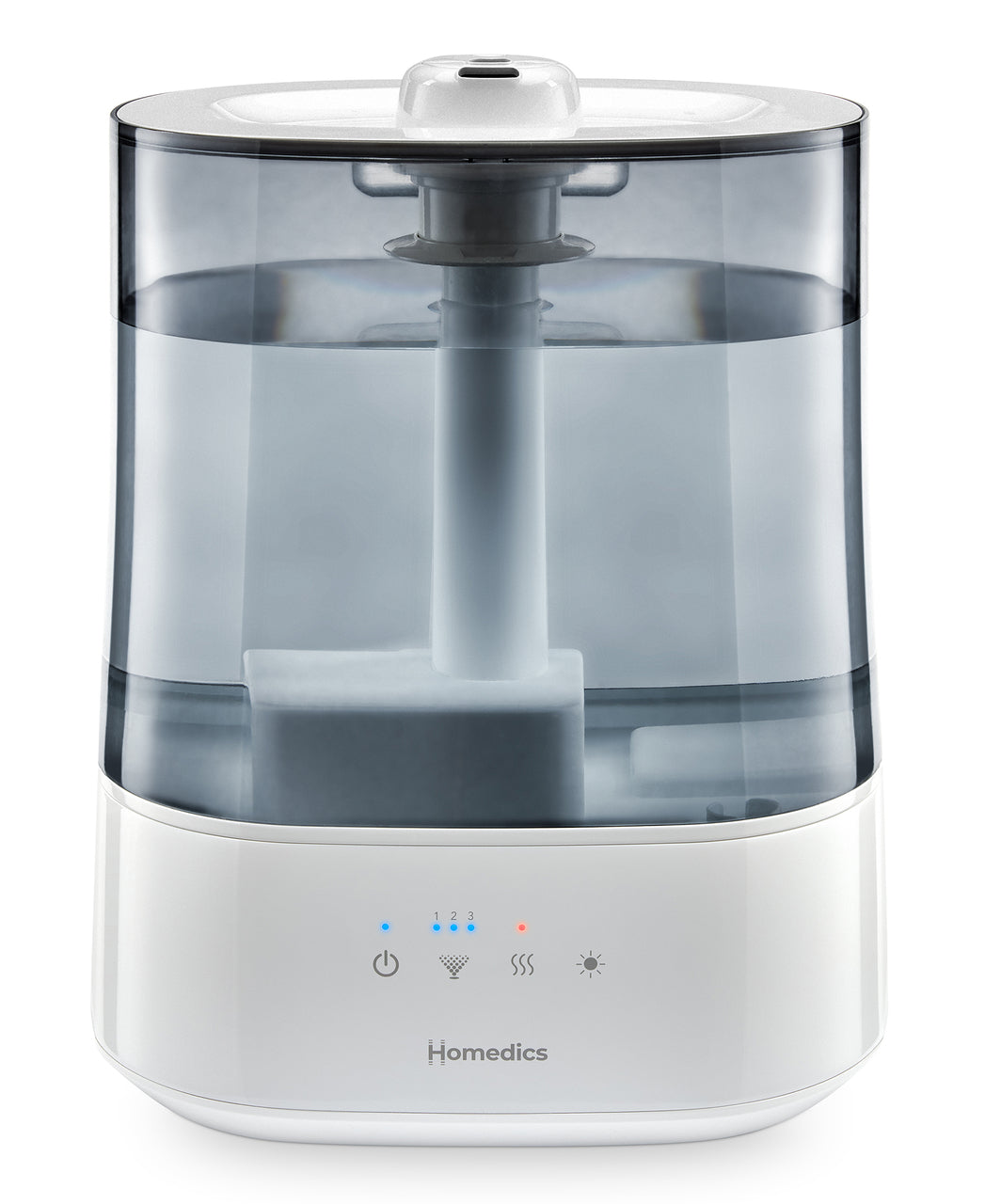 images shows Homedics® Warm/Cool Ultrasonic Humidifier placed in a living room