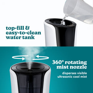 Close-up view of the essential oils tray on the Homedics TotalComfort Deluxe Warm and Cool Mist Ultrasonic Humidifier