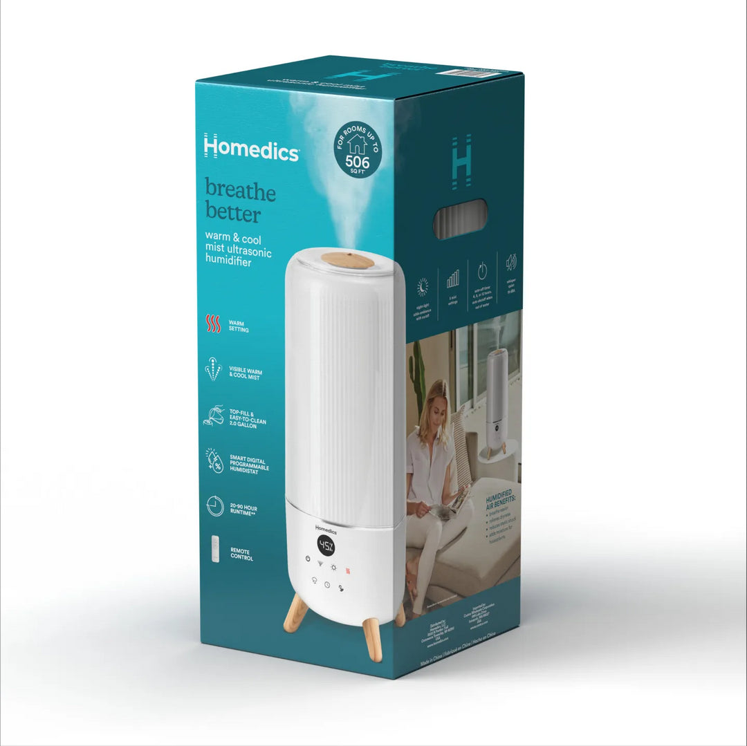 Packaging image of Homedics® Warm & Cool Mist Ultrasonic Humidifier