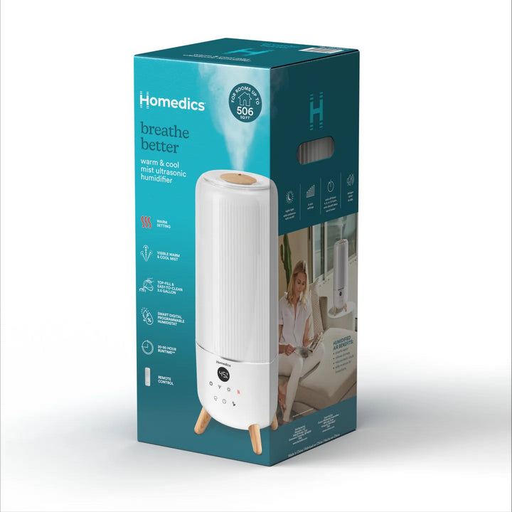 Packaging image of Homedics® Warm & Cool Mist Ultrasonic Humidifier