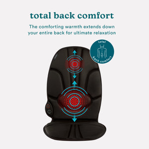Black | Image displaying the heat feature of the Homedics Portable Back Massage Cushion