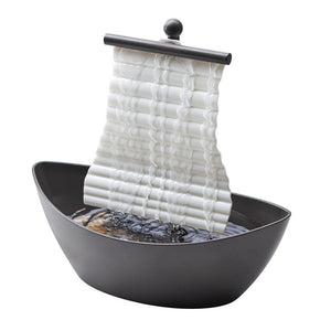 Angled view of the Homedics White Waters Relaxation Fountain