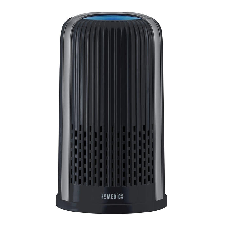 Black | Front view of the black Homedics TotalClean 4-in-1 Small Room Air Purifier