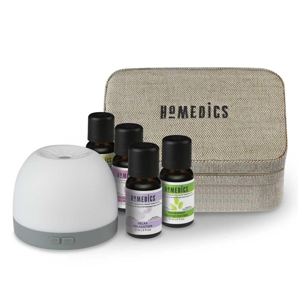 Homedics Essential Oil and Diffuser Gift Set with accessories and case