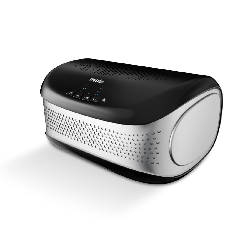 Black | Angled view of black Homedics TotalClean Desktop Air Purifier